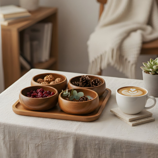 Wooden Bowl Set 4 Pieces